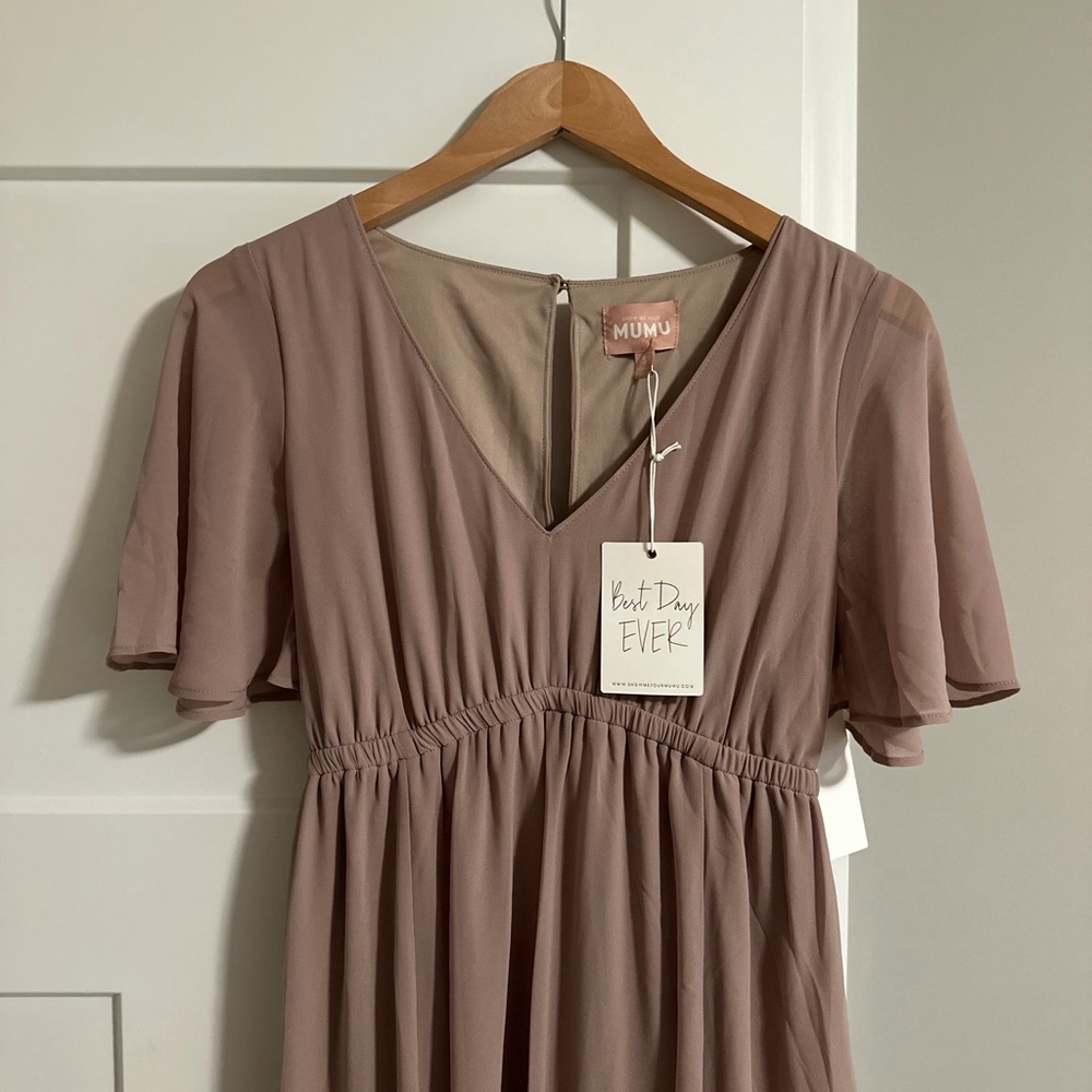 Show Me Your Mumu Weddings Chiffon Maxi Dress – Desert Rose – Small (NWT)
